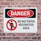 Signmission Do Not Enter Restricted Area Danger Sign, Plastic, 10in W x 7in L, 2PK OS-2PACK-DS-P-710-L-1134 - alternate 4